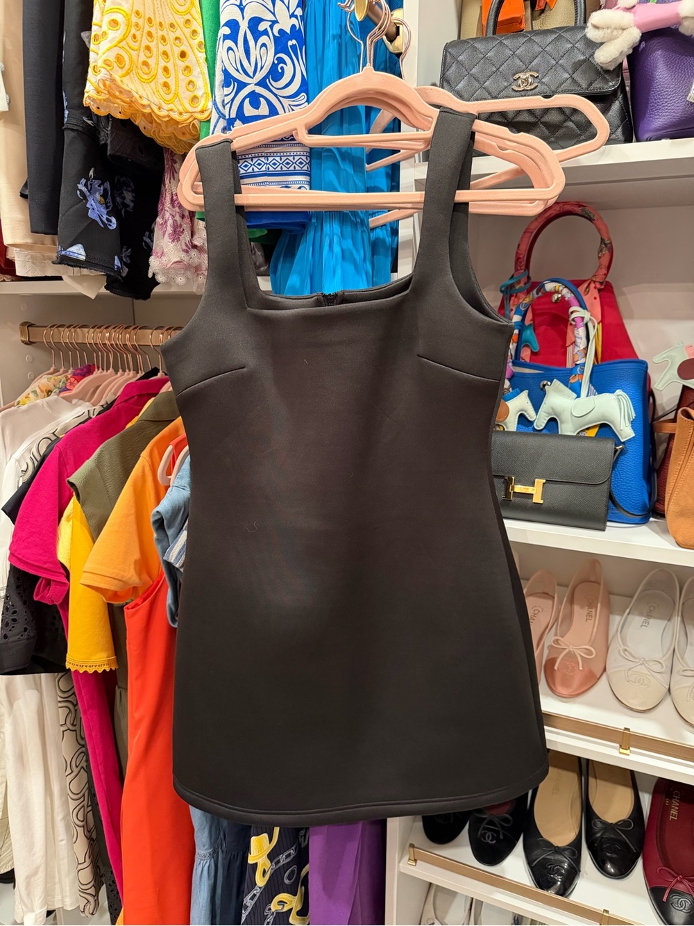 Cynthia Rowley black neoprene mini dress, nwt